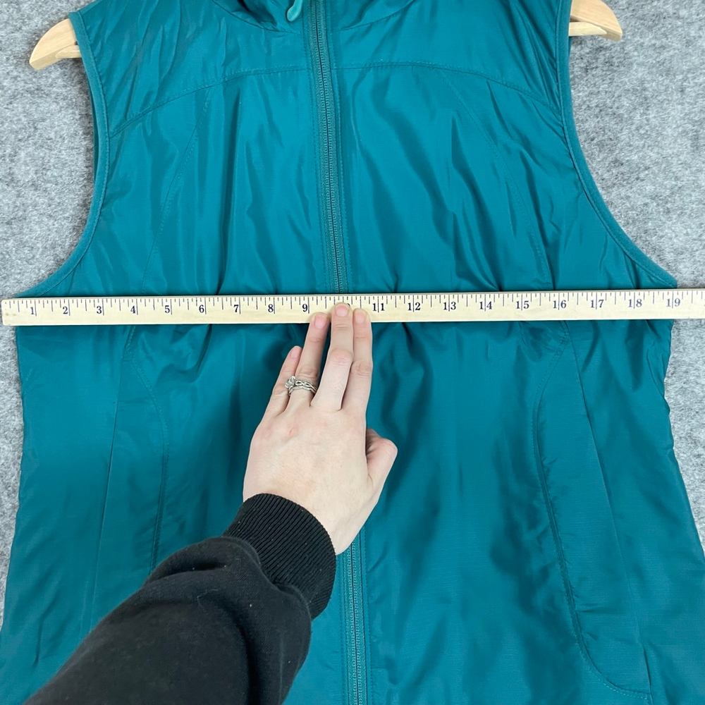 L.L. Bean Womens Small Petite Hooded Fleece Lined Vest Teal Full Zip Outdoor - Picture 8 of 14